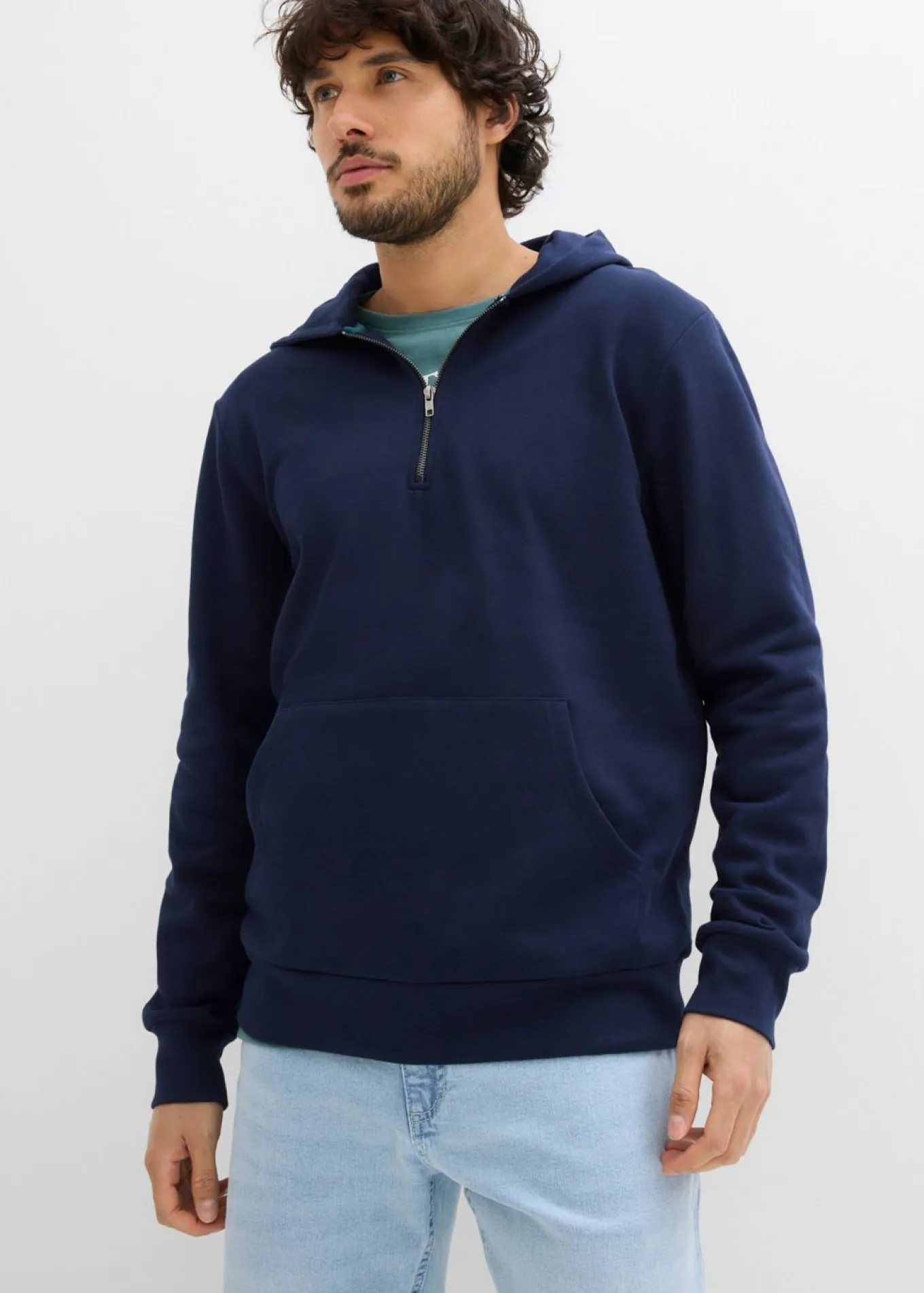 Sudadera con capucha y cremallera de algodón orgánico puro
