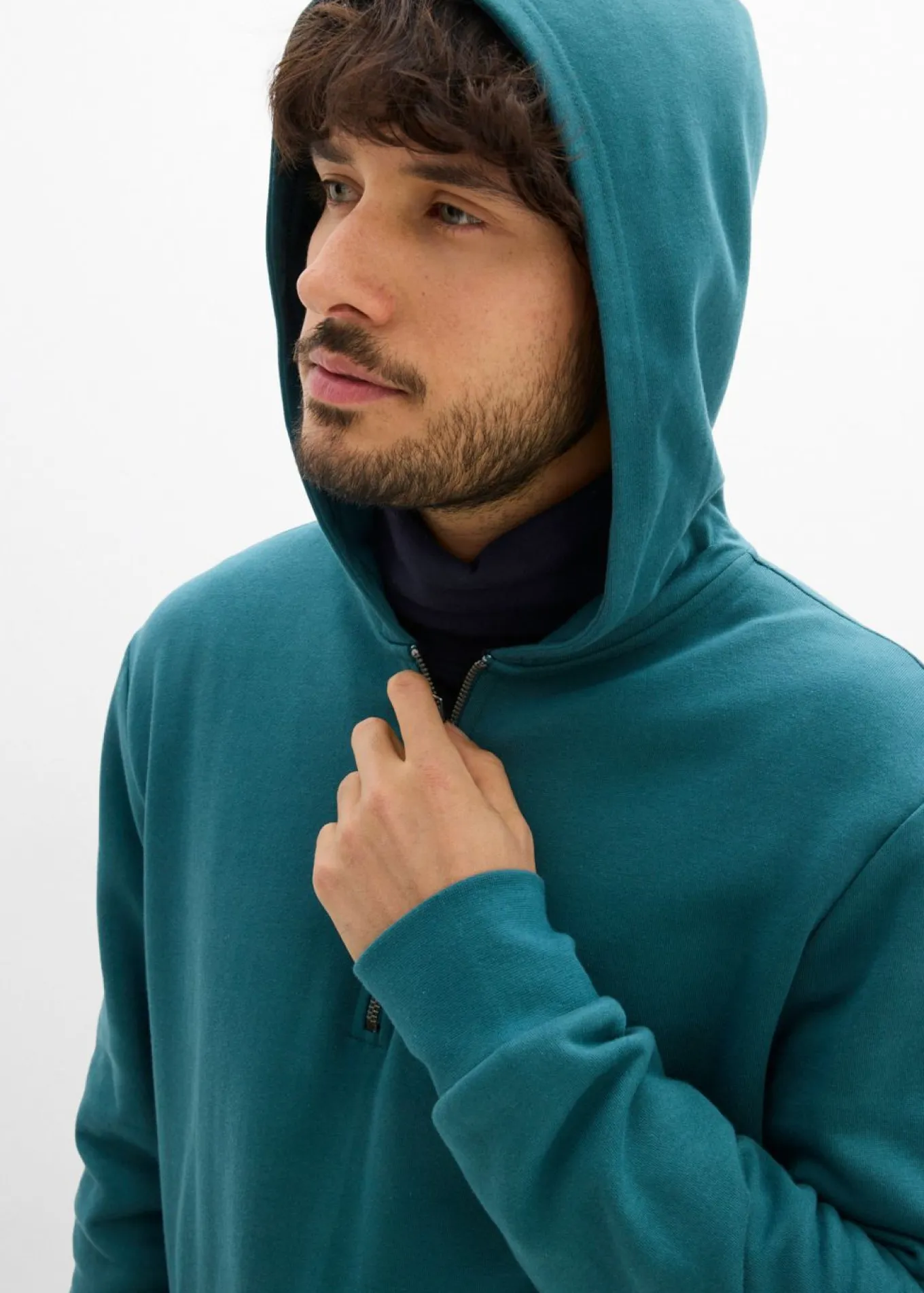 Sudadera con capucha y cremallera de algodón orgánico puro