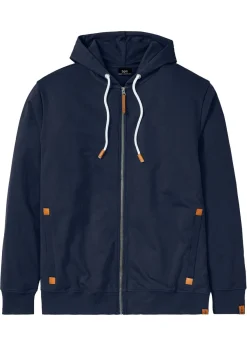 Sudadera con capucha y detalles de piel sintética