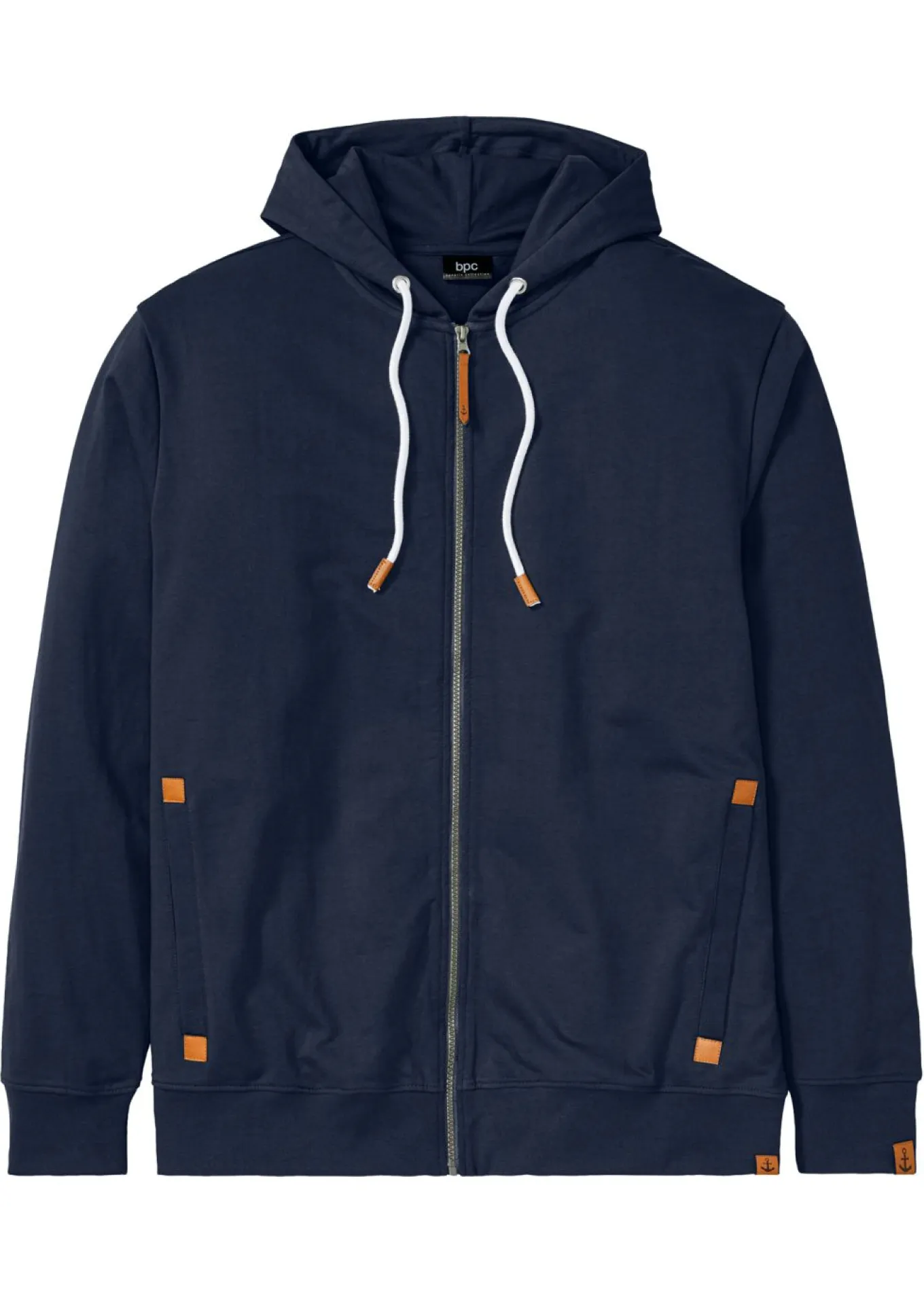Sudadera con capucha y detalles de piel sintética