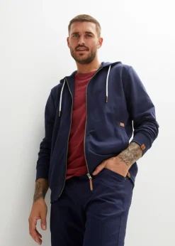 Sudadera con capucha y detalles de piel sintética