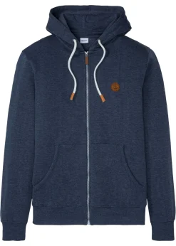 Sudadera con capucha y detalles de piel sintética