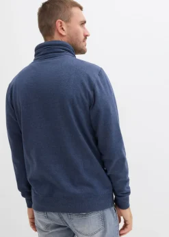 Sudadera con cuello tipo pañuelo con detalles de piel sintética