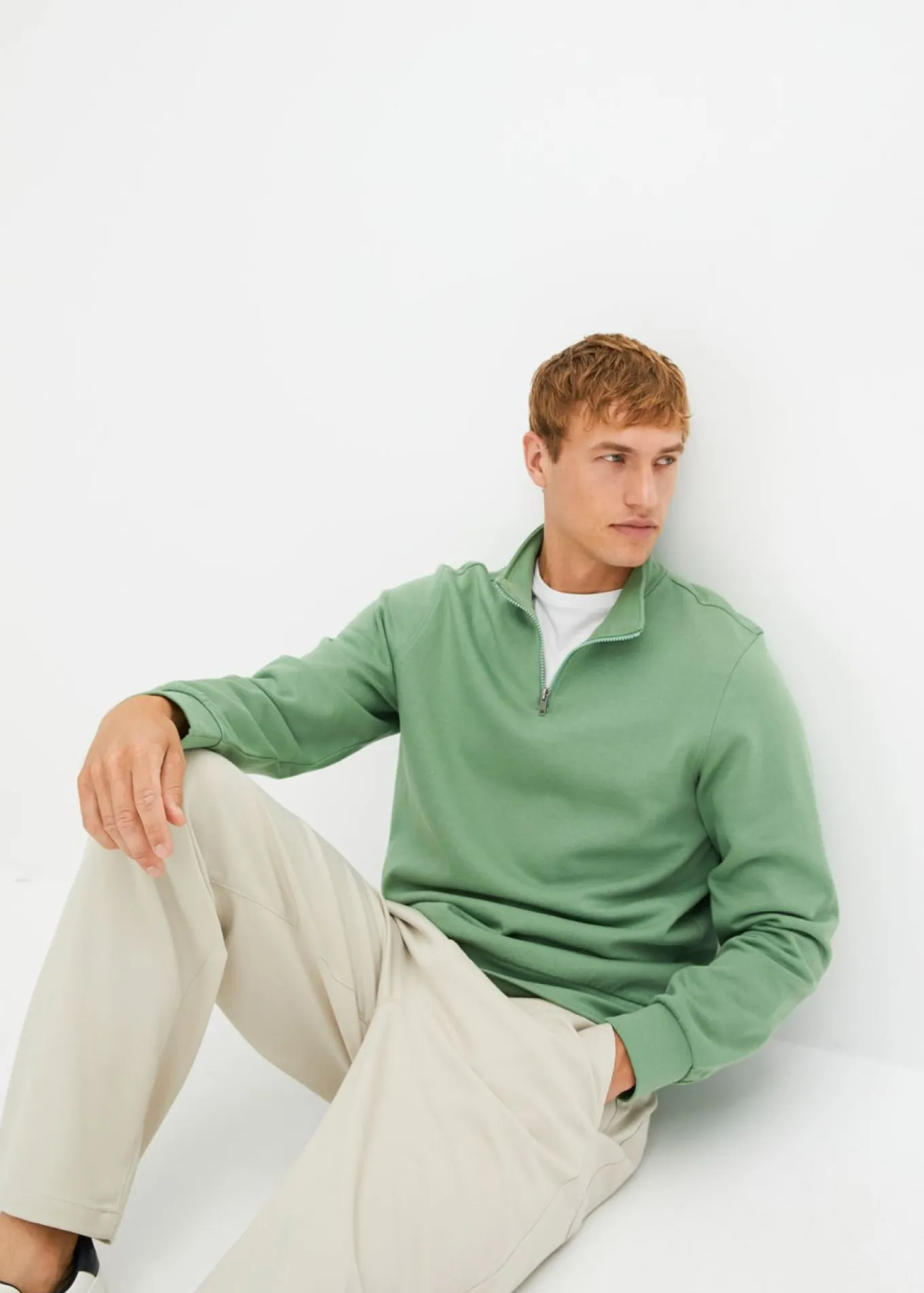 Sudadera con cuello troyer