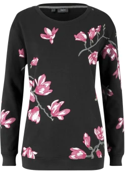 Sudadera con estampado de flores de corte holgado