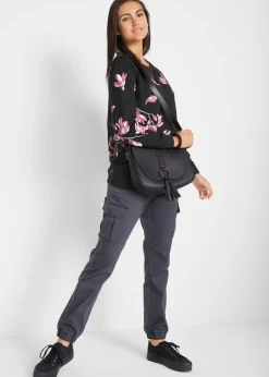 Sudadera con estampado de flores de corte holgado