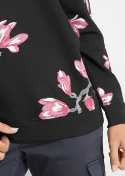 Sudadera con estampado de flores de corte holgado