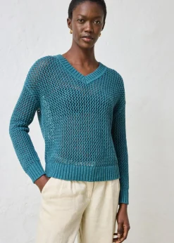 Sudadera de ajour de mezcla de lino ligero