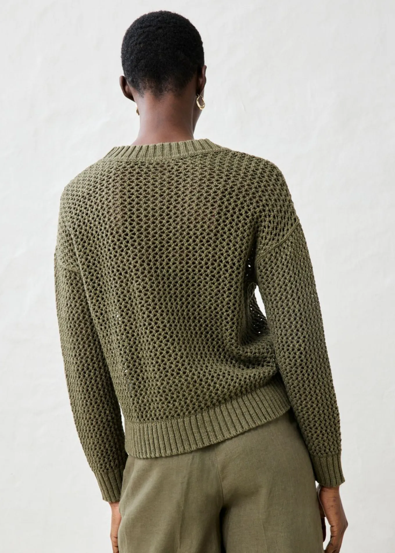 Sudadera de ajour de mezcla de lino ligero