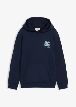Sudadera de algodón orgánico puro con capucha, corte holgado y un gran estampado en la parte posterior