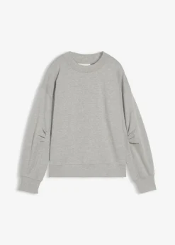 Sudadera de algodón orgánico con cuello ancho de canalé