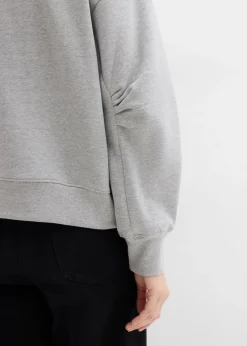 Sudadera de algodón orgánico con cuello ancho de canalé
