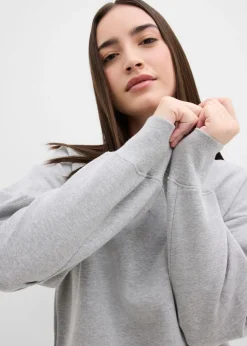 Sudadera de algodón orgánico con cuello ancho de canalé