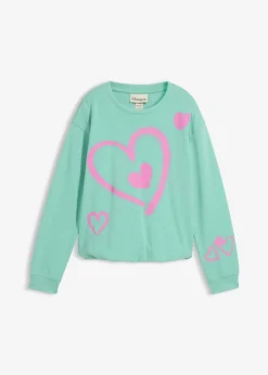 Sudadera de algodón orgánico puro con dobladillo abullonado
