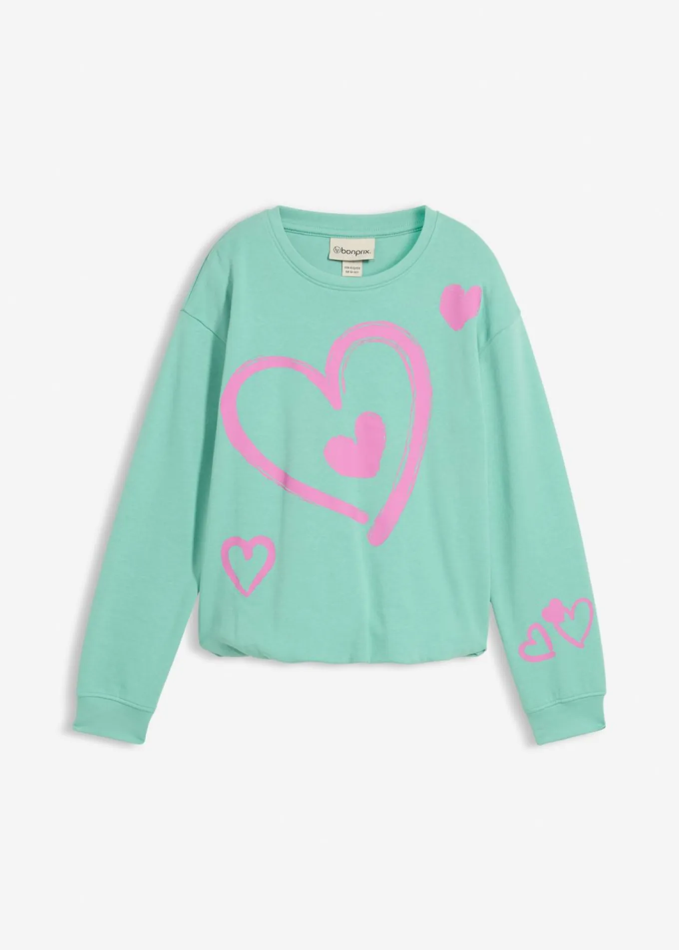 Sudadera de algodón orgánico puro con dobladillo abullonado