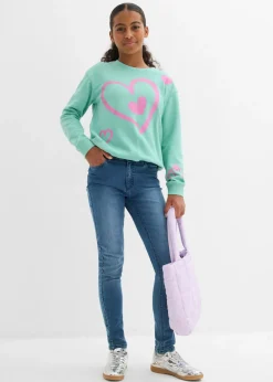 Sudadera de algodón orgánico puro con dobladillo abullonado