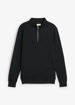Sudadera de algodón orgánico puro con cuello troyer