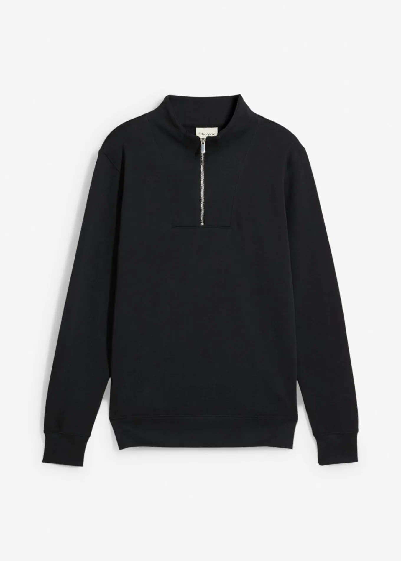 Sudadera de algodón orgánico puro con cuello troyer