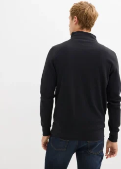 Sudadera de algodón orgánico puro con cuello troyer