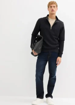 Sudadera de algodón orgánico puro con cuello troyer