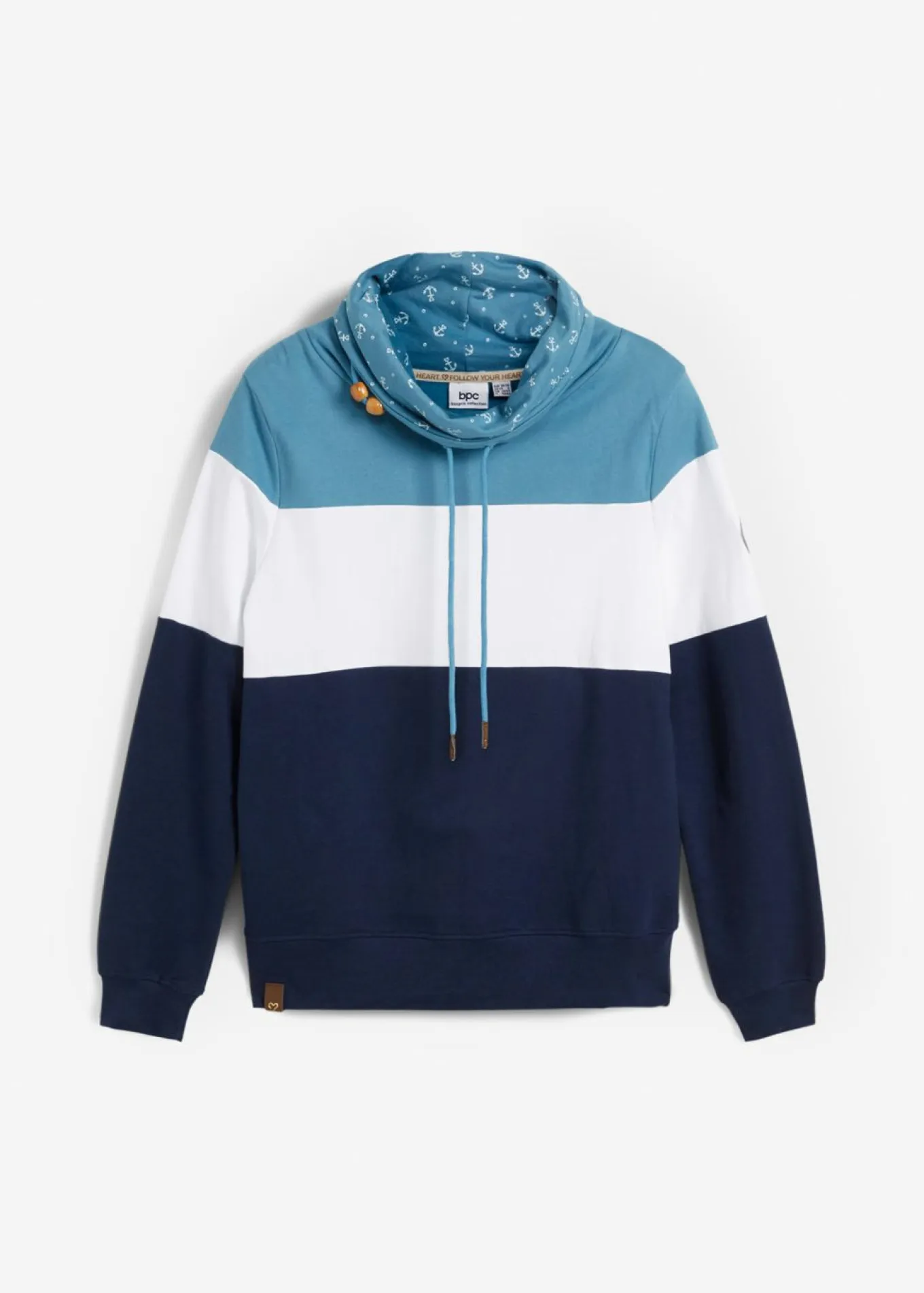 Sudadera de algodón puro con cuello estampado
