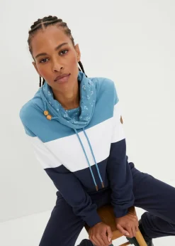 Sudadera de algodón puro con cuello estampado
