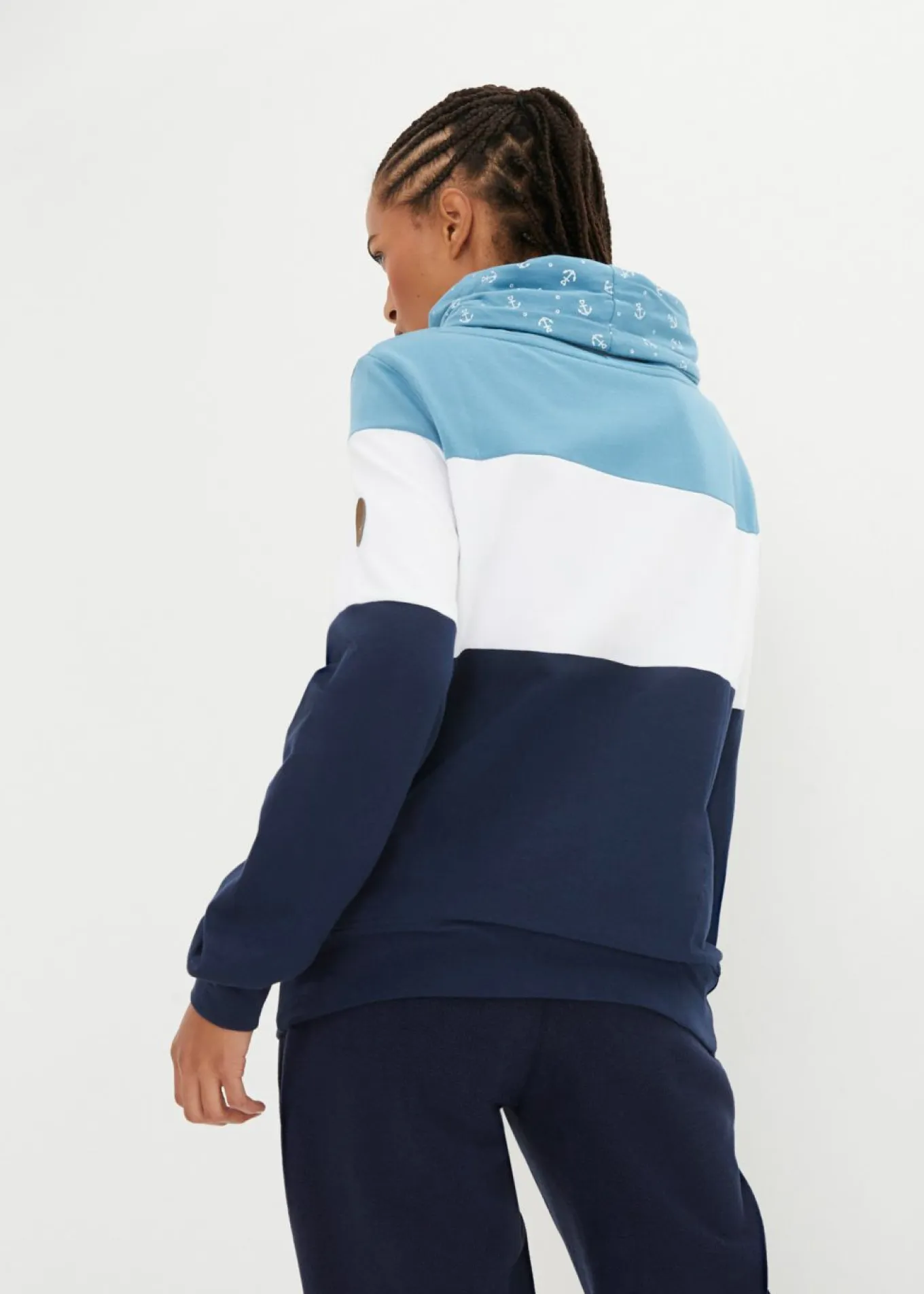 Sudadera de algodón puro con cuello estampado