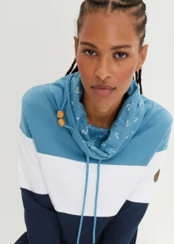 Sudadera de algodón puro con cuello estampado