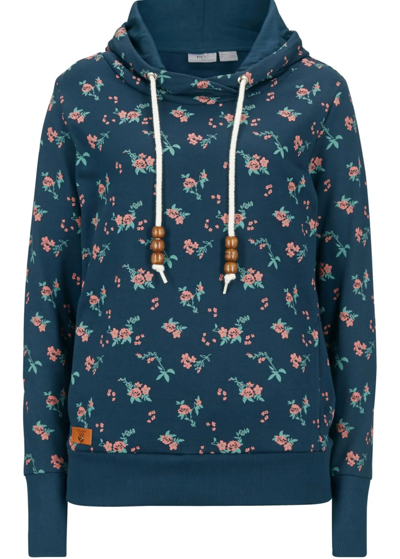 Sudadera de algodón puro con capucha y cordones