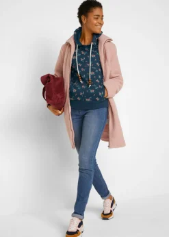 Sudadera de algodón puro con capucha y cordones
