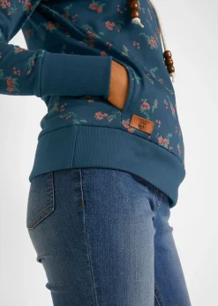 Sudadera de algodón puro con capucha y cordones