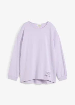 Sudadera de mezcla de algodón con bajo asimétrico