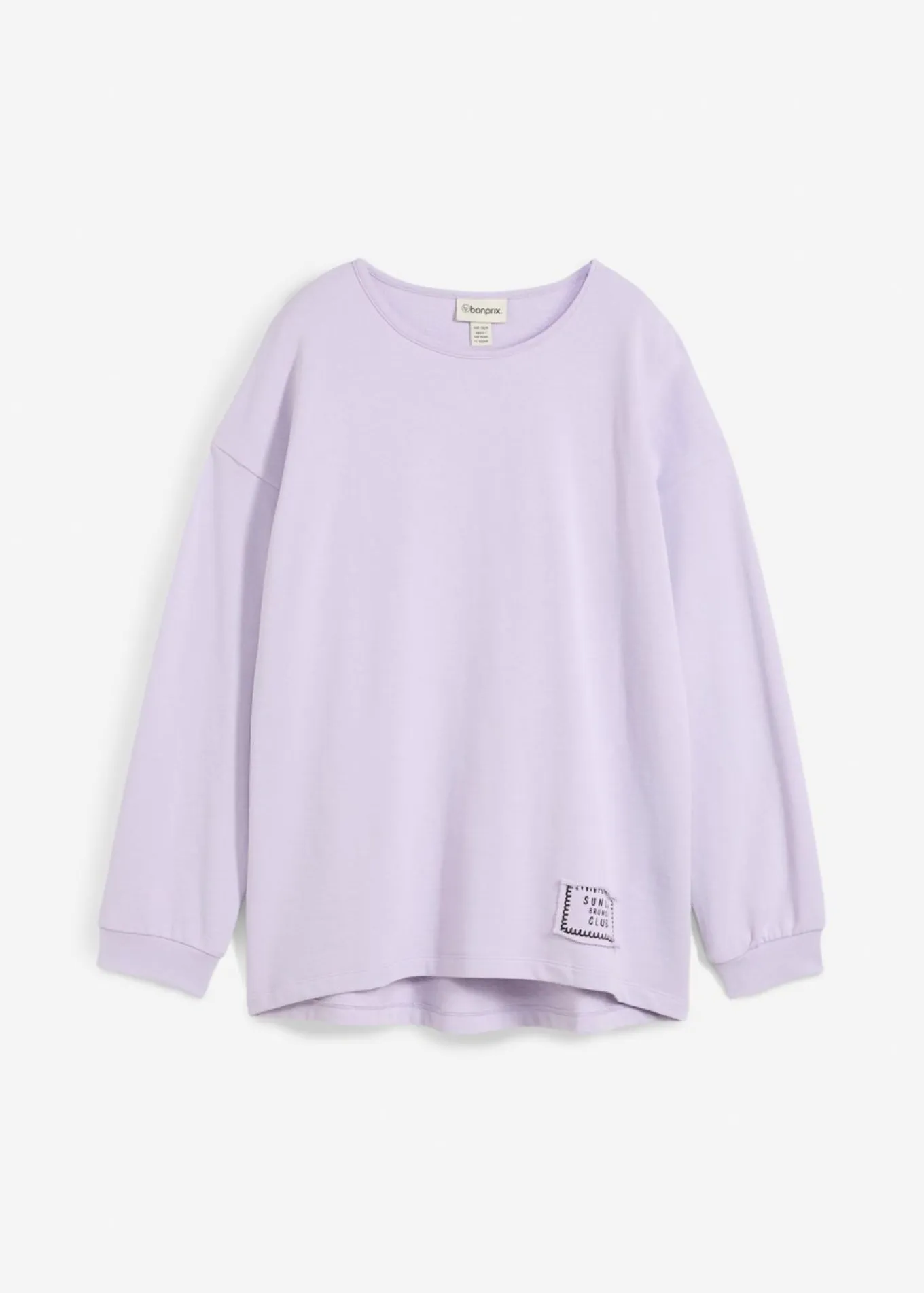 Sudadera de mezcla de algodón con bajo asimétrico