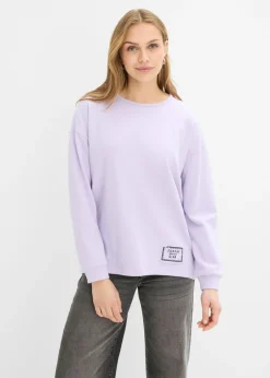 Sudadera de mezcla de algodón con bajo asimétrico