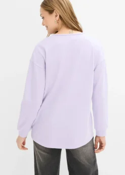 Sudadera de mezcla de algodón con bajo asimétrico