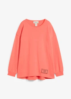 Sudadera de mezcla de algodón con bajo asimétrico