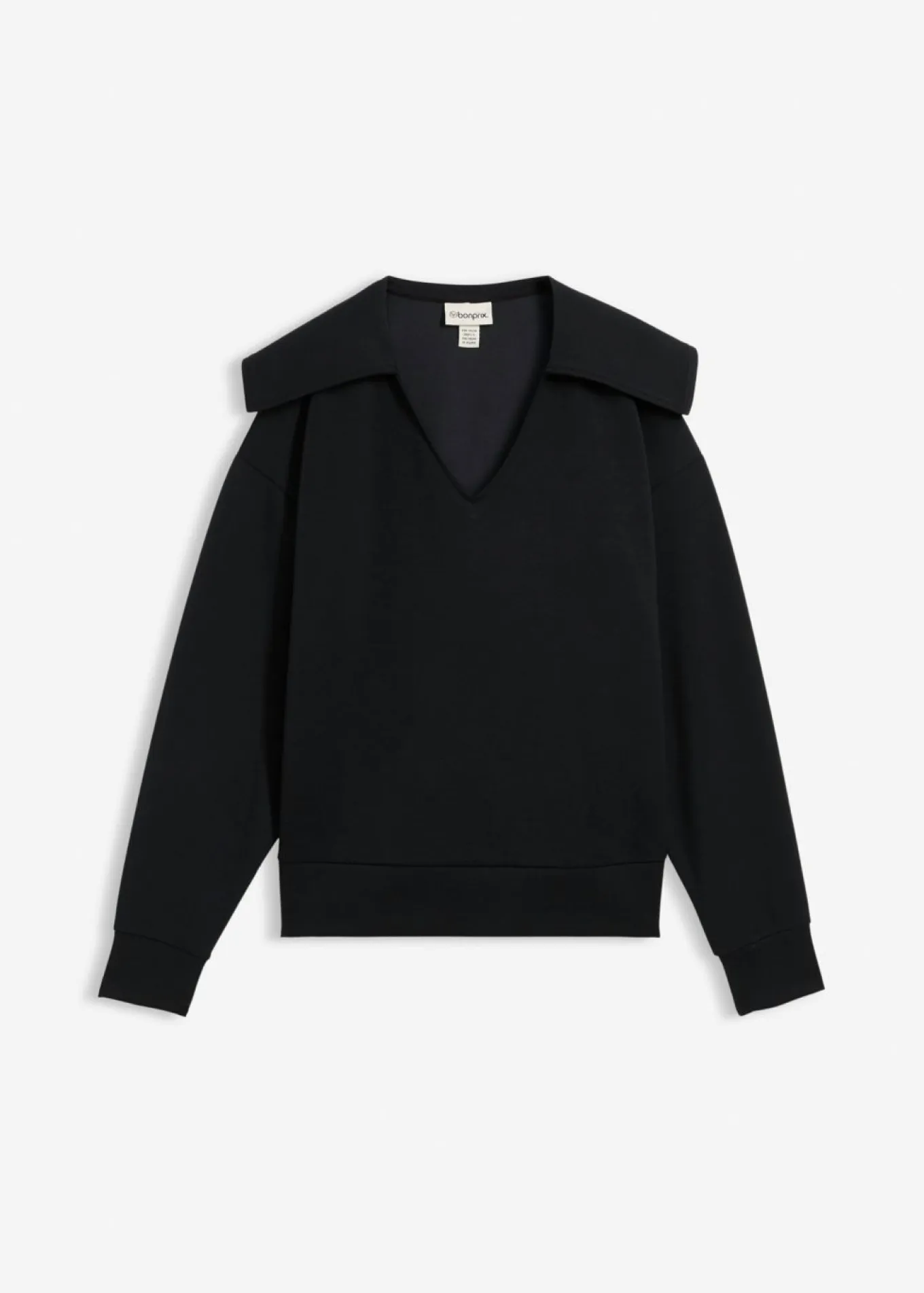 Sudadera de mezcla de viscosa con cuello ancho