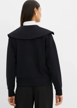 Sudadera de mezcla de viscosa con cuello ancho