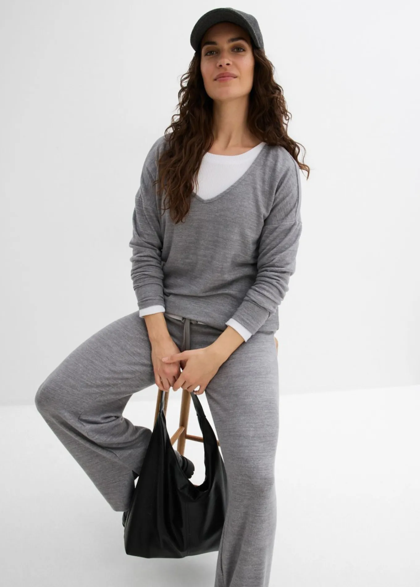 Sudadera holgada con aspecto de punto
