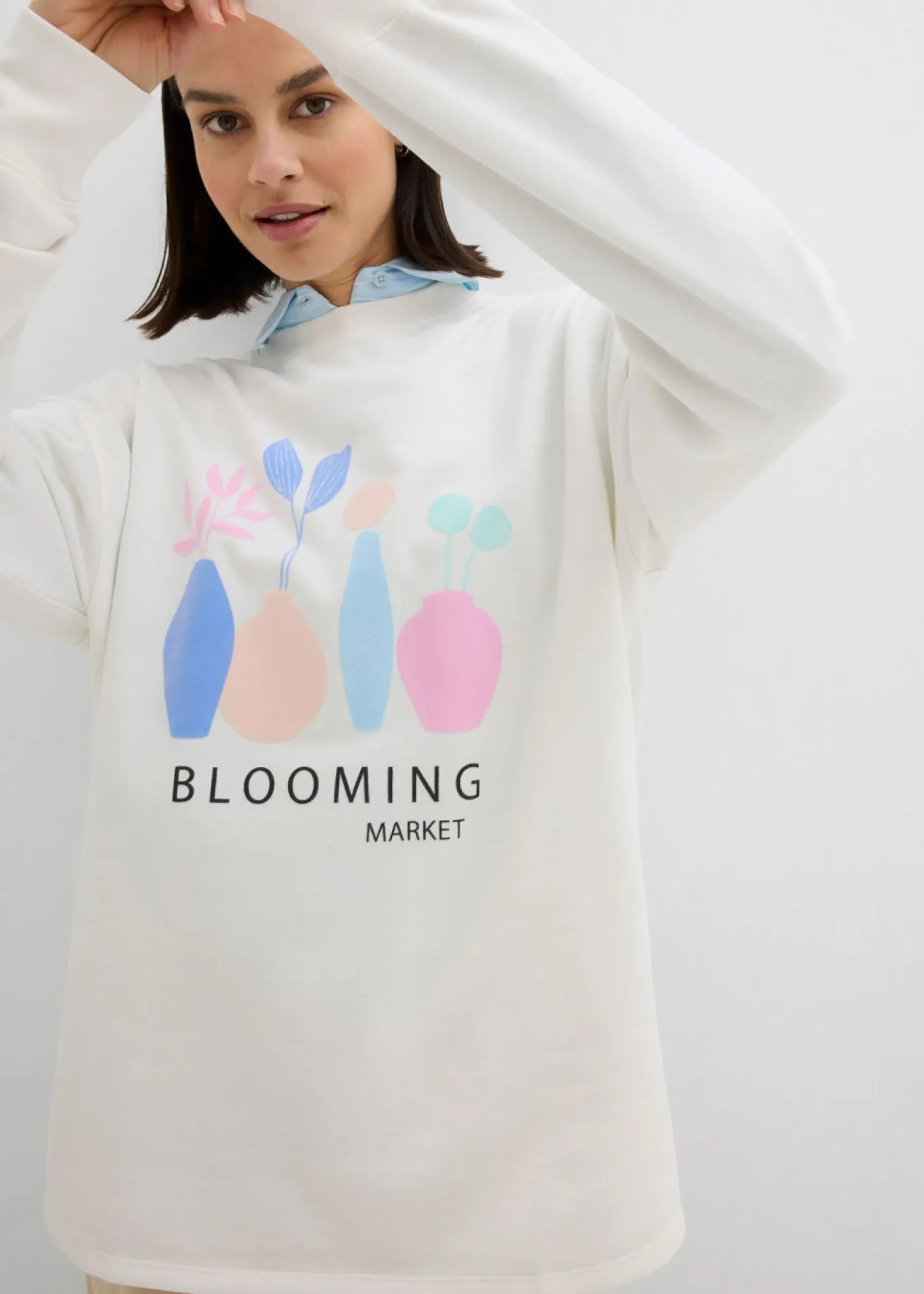 Sudadera holgada en mezcla de algodón