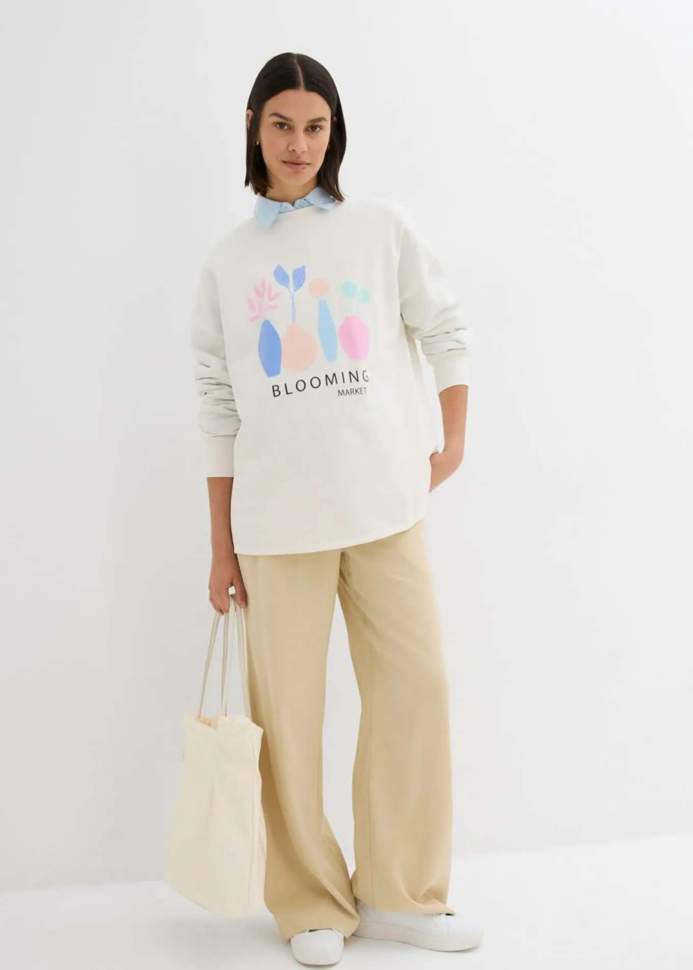 Sudadera holgada en mezcla de algodón