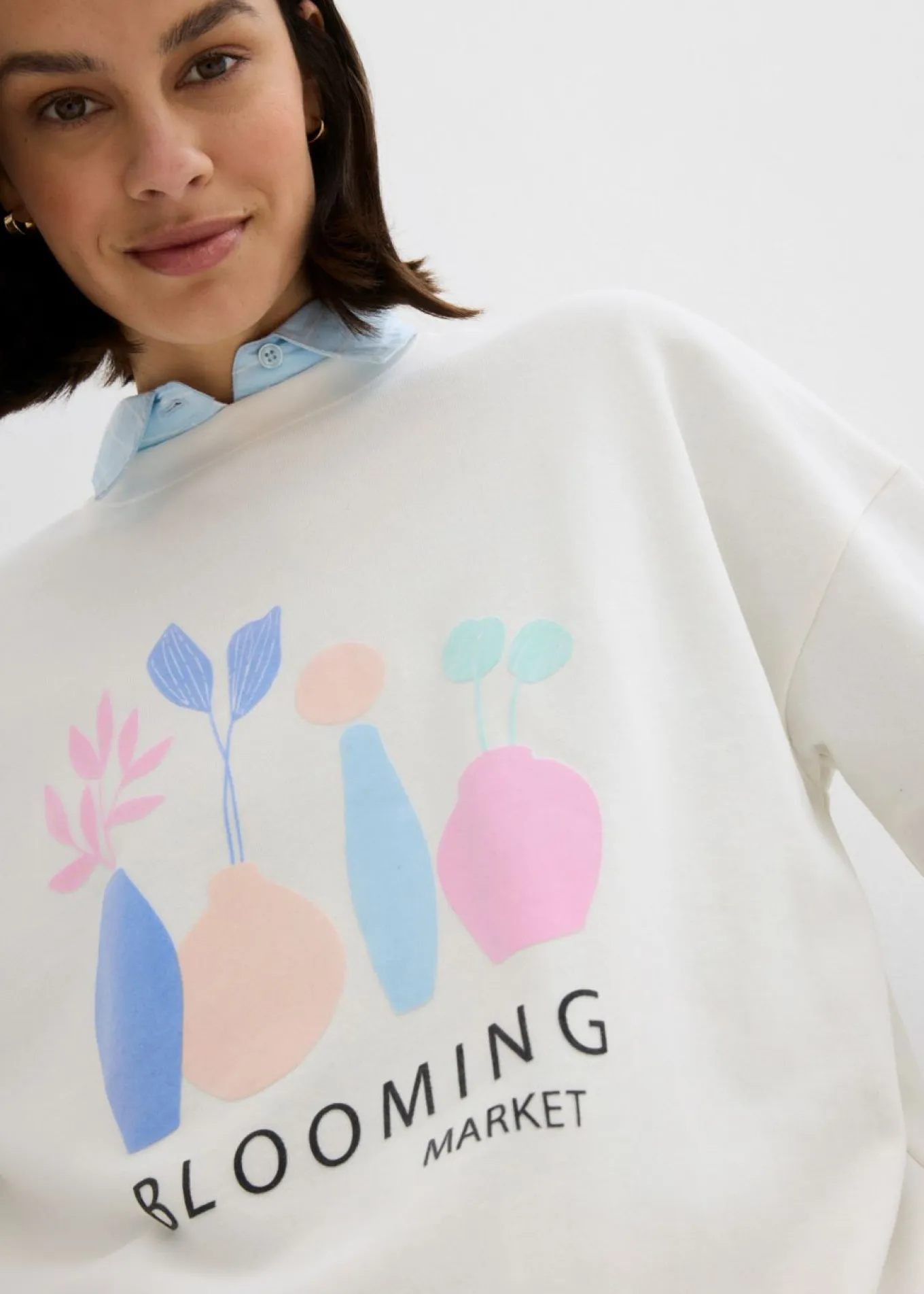 Sudadera holgada en mezcla de algodón