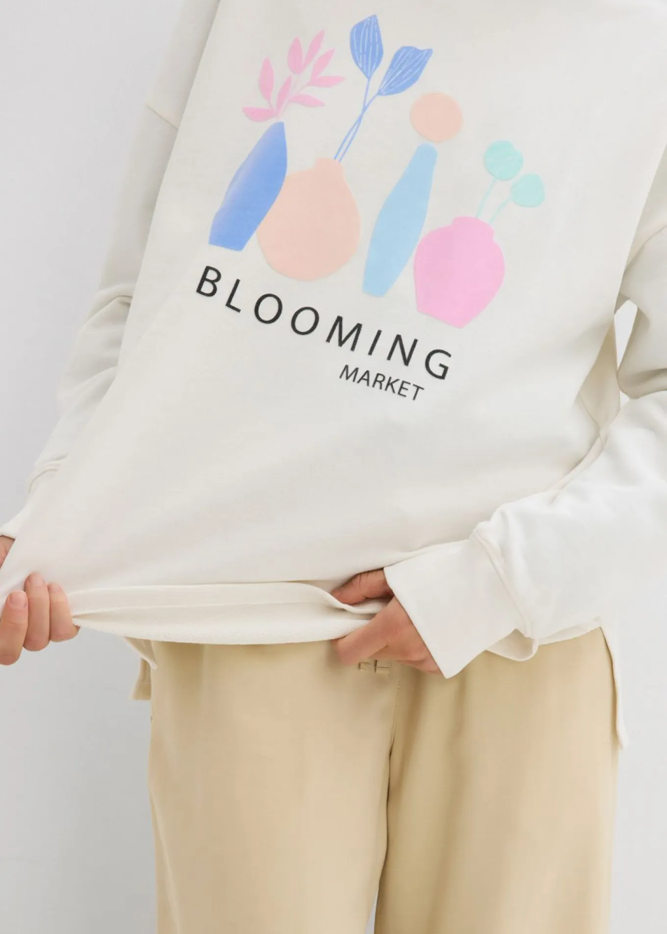 Sudadera holgada en mezcla de algodón