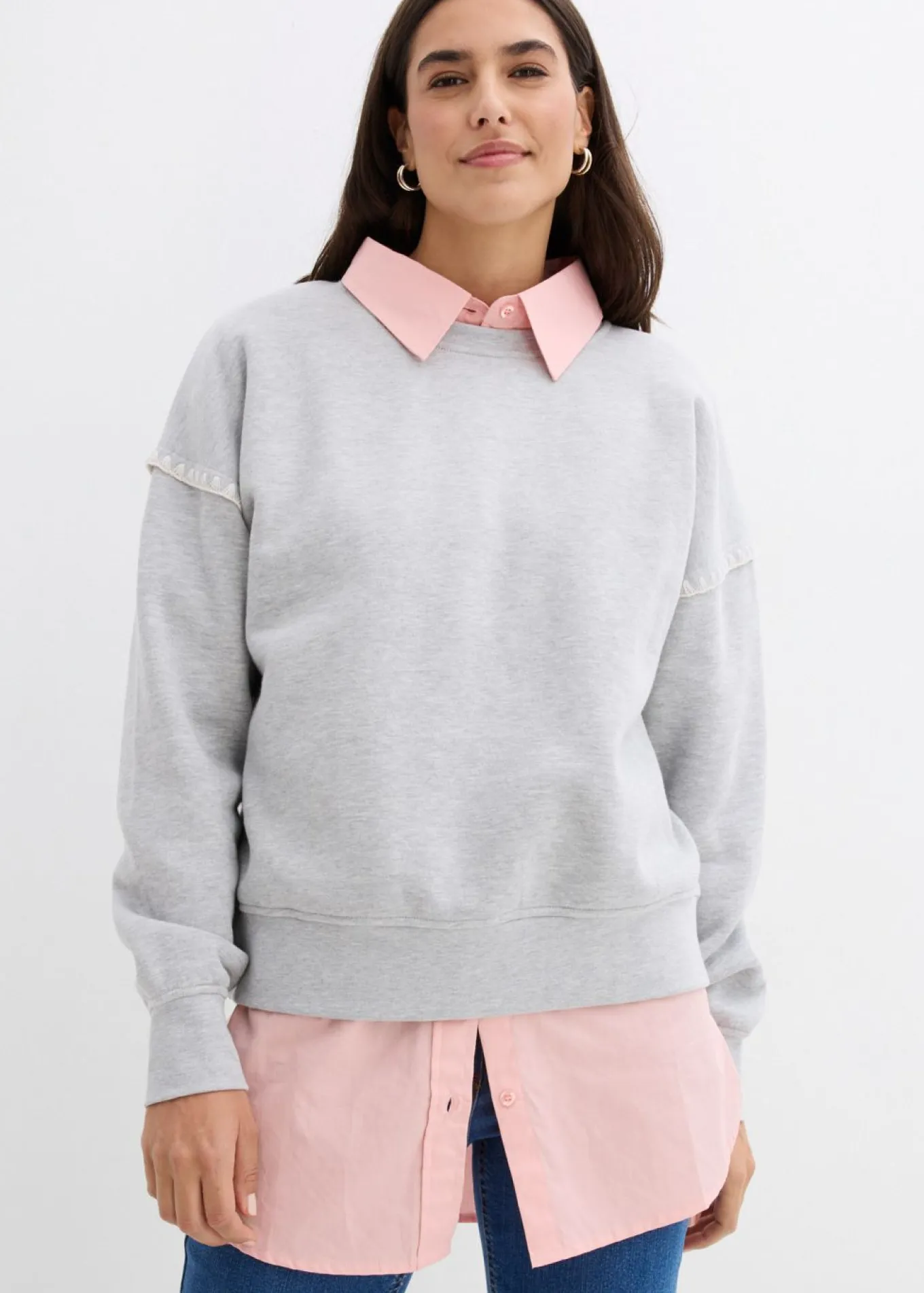 Sudadera holgada en mezcla de algodón
