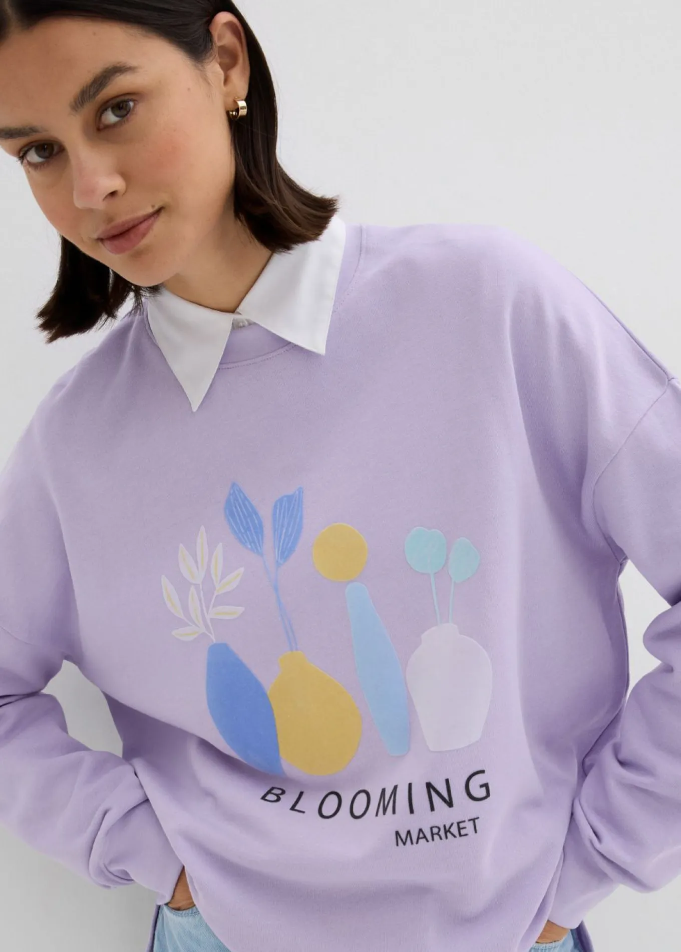 Sudadera holgada en mezcla de algodón