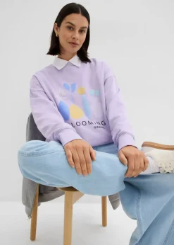 Sudadera holgada en mezcla de algodón