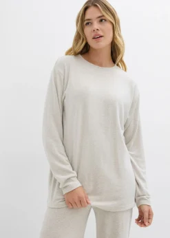 Sudadera larga con aspecto de punto