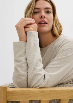 Sudadera larga con aspecto de punto