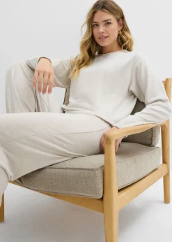 Sudadera larga con aspecto de punto