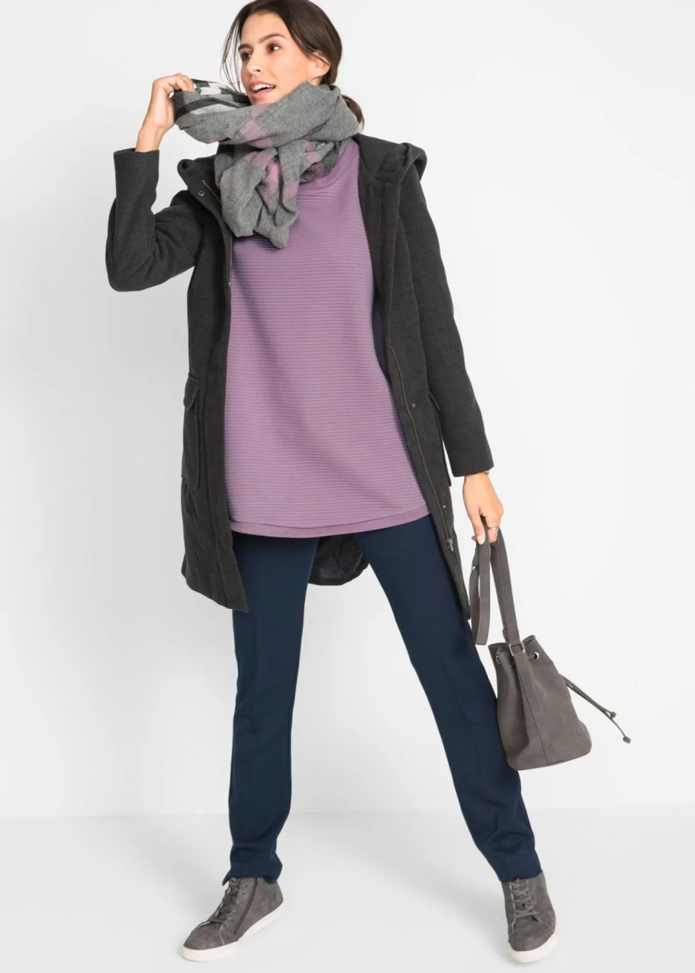 Sudadera larga con viscosa